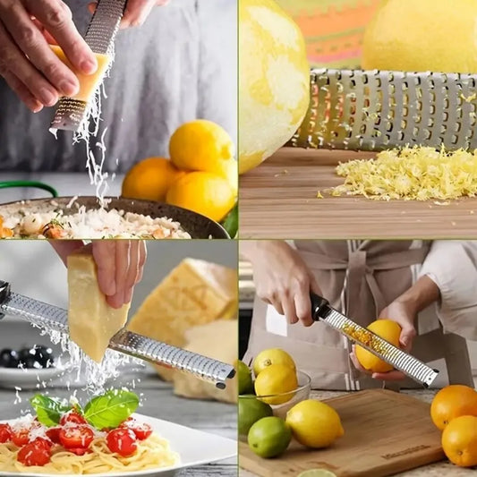 Multifunction Stainless Steel Handheld Grater & Slicer for Cheese, Lemon, Chocolate & Vegetables