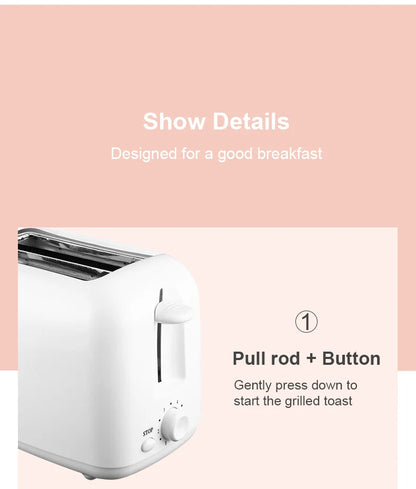 2025 Portable Mini Breakfast Toaster – 2-Slice Automatic Pop-Up Toaster with 6 Browning Modes & Removable Crumb Tray