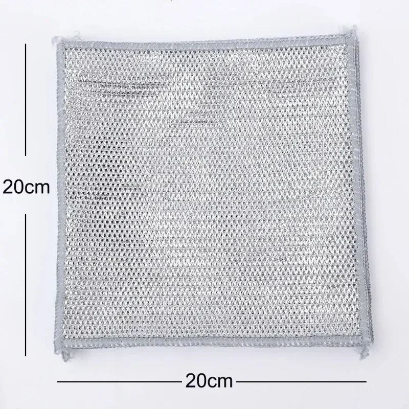 Magic Double-Sided Steel Wire Kitchen Cleaning Cloths – Heavy-Duty Scrub & Wipe Rags (1–20 PCS)