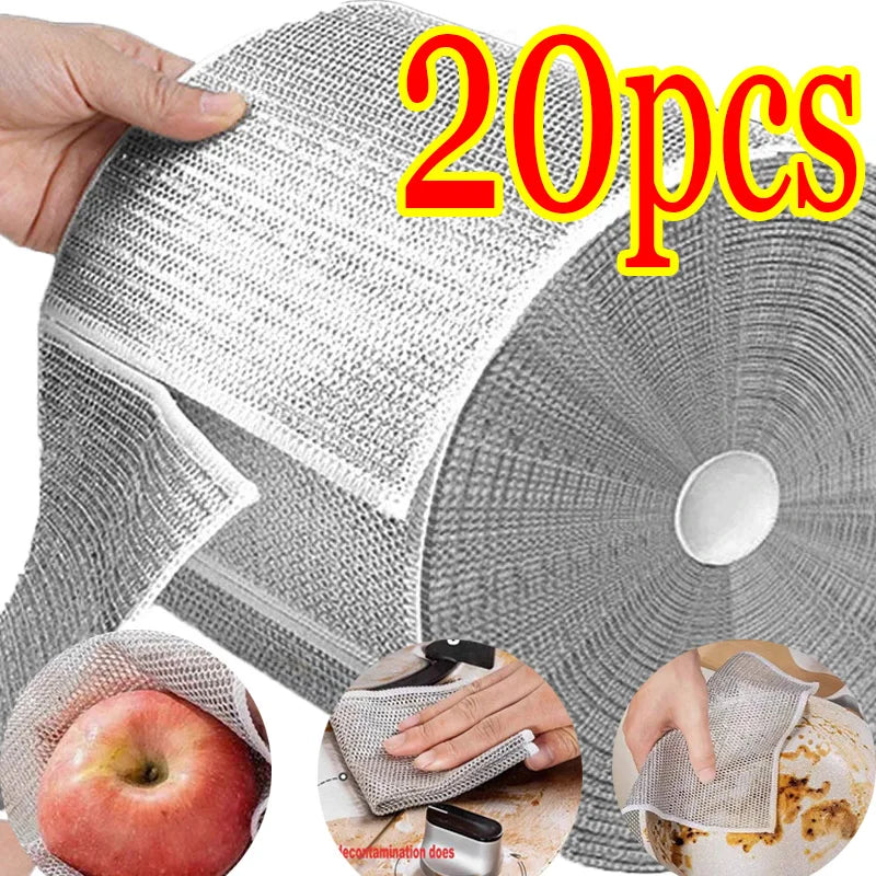 Heavy-Duty Metal Mesh Kitchen Cleaning Cloth – Non-Stick, Quick-Dry, Reusable Scrubber Towel