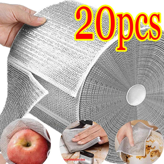 Heavy-Duty Metal Mesh Kitchen Cleaning Cloth – Non-Stick, Quick-Dry, Reusable Scrubber Towel