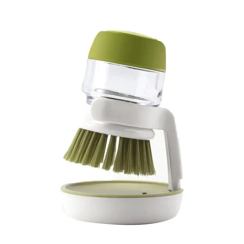Dish Brush with Soap Dispenser – Multi-Use Soap Dispensing Palm Scrub Brush for Kitchen & Household