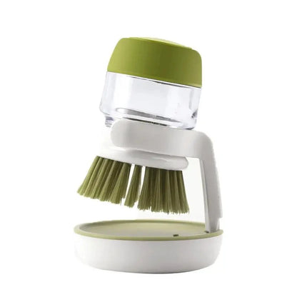 Dish Brush with Soap Dispenser – Multi-Use Soap Dispensing Palm Scrub Brush for Kitchen & Household