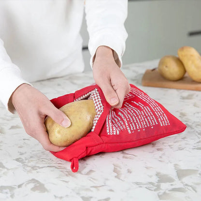 Microwave Potato Cooker Bag – Reusable 4-Minute Baked Potato Pouch (Red)