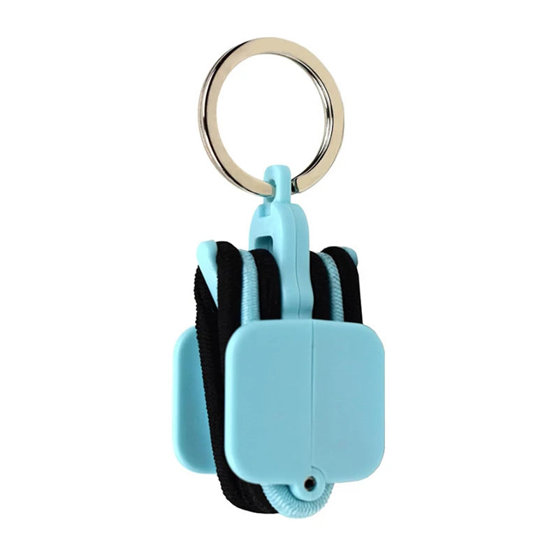 Portable Hair Tie Holder Keychain – Stylish Hair Tie Organizer with O-Shaped Buckle for On-the-Go Storage
