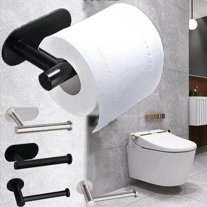 No-Drill Stainless Steel Toilet Paper Holder – Self-Adhesive Bathroom Tissue & Towel Dispenser for Home & Kitchen