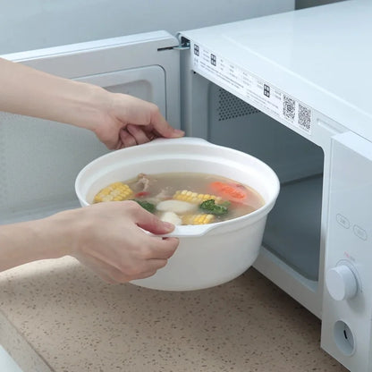 Microwave-Safe Heating Pot With Vented Lid – Eco-Friendly Soup, Rice & Steamed Food Container