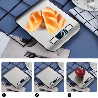 Digital Kitchen Scale – 5kg/1gm Precision with LED Display & Stainless Steel Panel