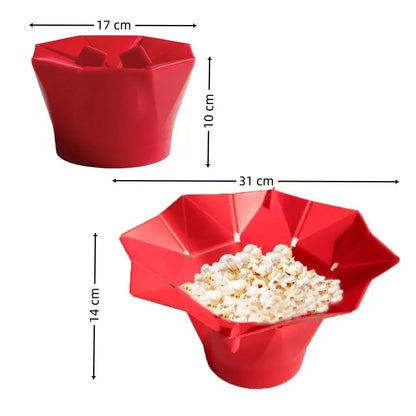 High-Quality Foldable Silicone Popcorn Bowl – Large Capacity Microwave Popcorn Maker