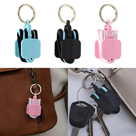 Portable Hair Tie Holder Keychain – Stylish Hair Tie Organizer with O-Shaped Buckle for On-the-Go Storage