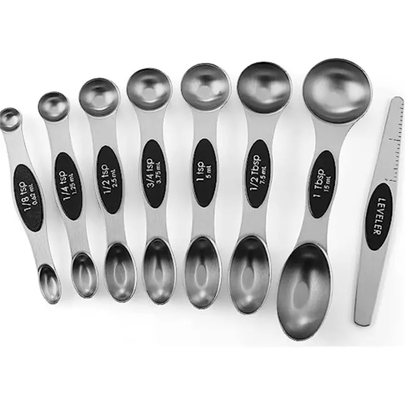 Stainless Steel Magnetic Measuring Spoons Set Heavy Duty Metal Kitchen Gadgets for Baking & Cooking, Fits in Most Kitchen Spice