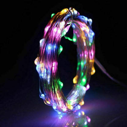 Peach Forest Fairy Light LED Copper Wire String – Battery Powered 1–10M Decorative Light for Bedroom, Garden, Party & Wedding
