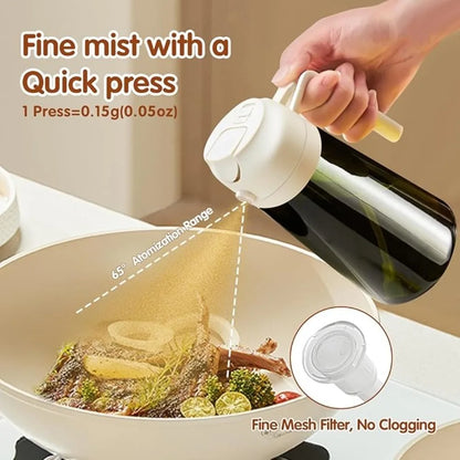 470ML Dark Glass Oil Sprayer – Light-Blocking Olive Oil Dispenser for Cooking, Air Fryer, BBQ & Seasoning