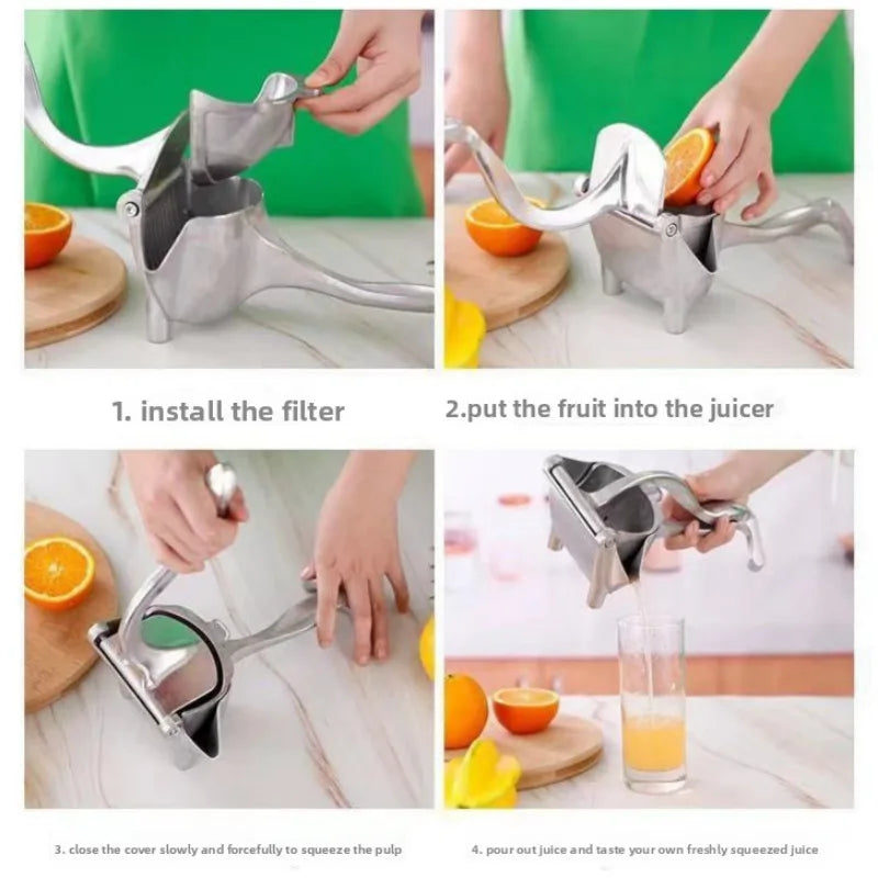 Manual Aluminum Alloy Juice Squeezer – Hand-Pressure Juicer for Pomegranate, Citrus & Sugar Cane