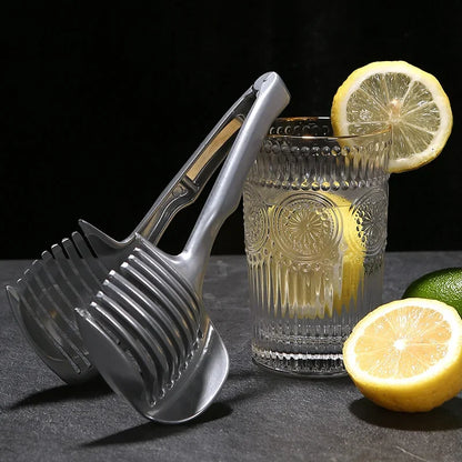 Stainless Steel Handheld Fruit Slicer Clip – Lemon, Orange, Tomato & Onion Cutter