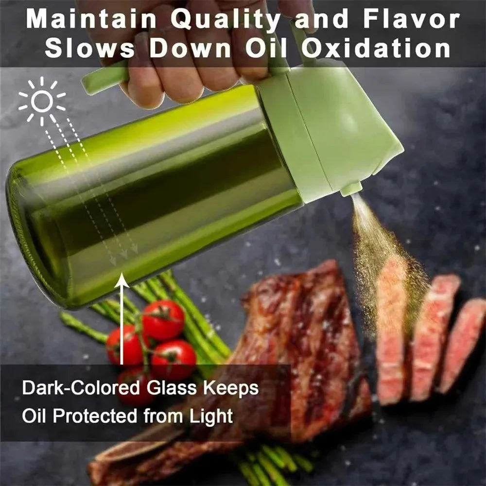 470ML Dark Glass Oil Sprayer – Light-Blocking Olive Oil Dispenser for Cooking, Air Fryer, BBQ & Seasoning