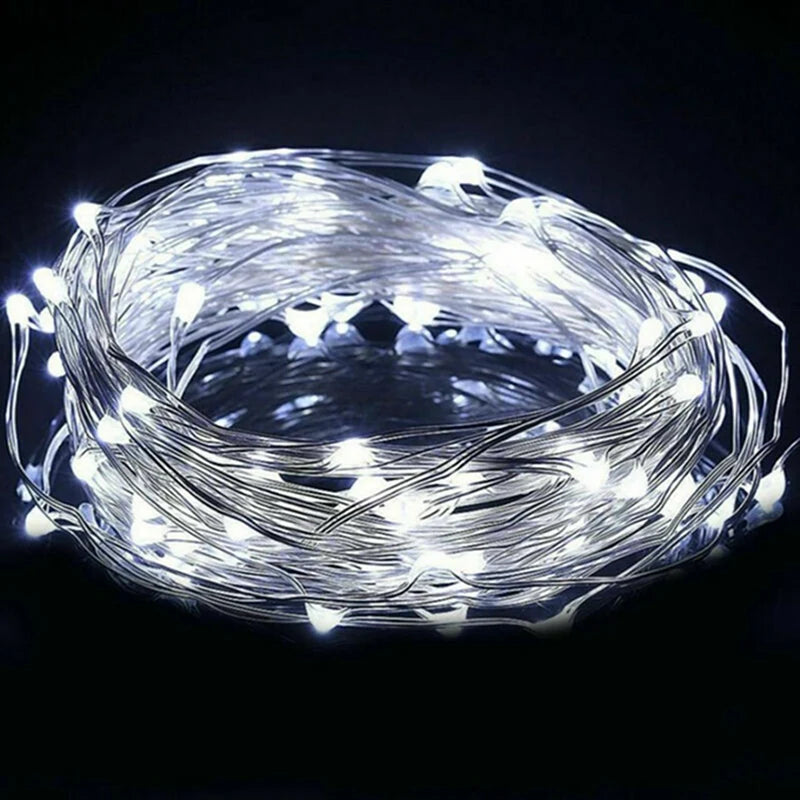 Peach Forest Fairy Light LED Copper Wire String – Battery Powered 1–10M Decorative Light for Bedroom, Garden, Party & Wedding