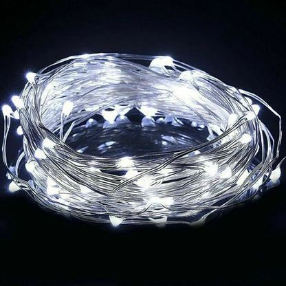 Peach Forest Fairy Light LED Copper Wire String – Battery Powered 1–10M Decorative Light for Bedroom, Garden, Party & Wedding