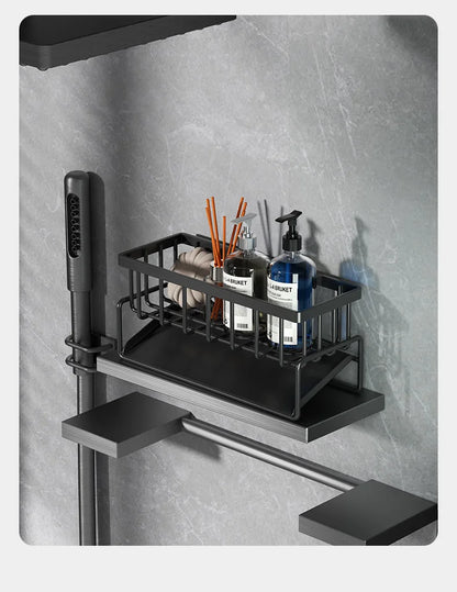 Stainless Steel Sink Drain Rack – Sponge Holder, Soap Tray & Faucet Organizer Shelf for Kitchen Storage