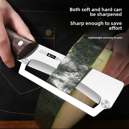 Stainless Steel Peeler with Wooden Handle – Smooth, Durable Fruit & Vegetable Peeler