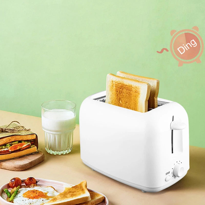 2025 Portable Mini Breakfast Toaster – 2-Slice Automatic Pop-Up Toaster with 6 Browning Modes & Removable Crumb Tray