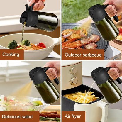470ML Dark Glass Oil Sprayer – Light-Blocking Olive Oil Dispenser for Cooking, Air Fryer, BBQ & Seasoning