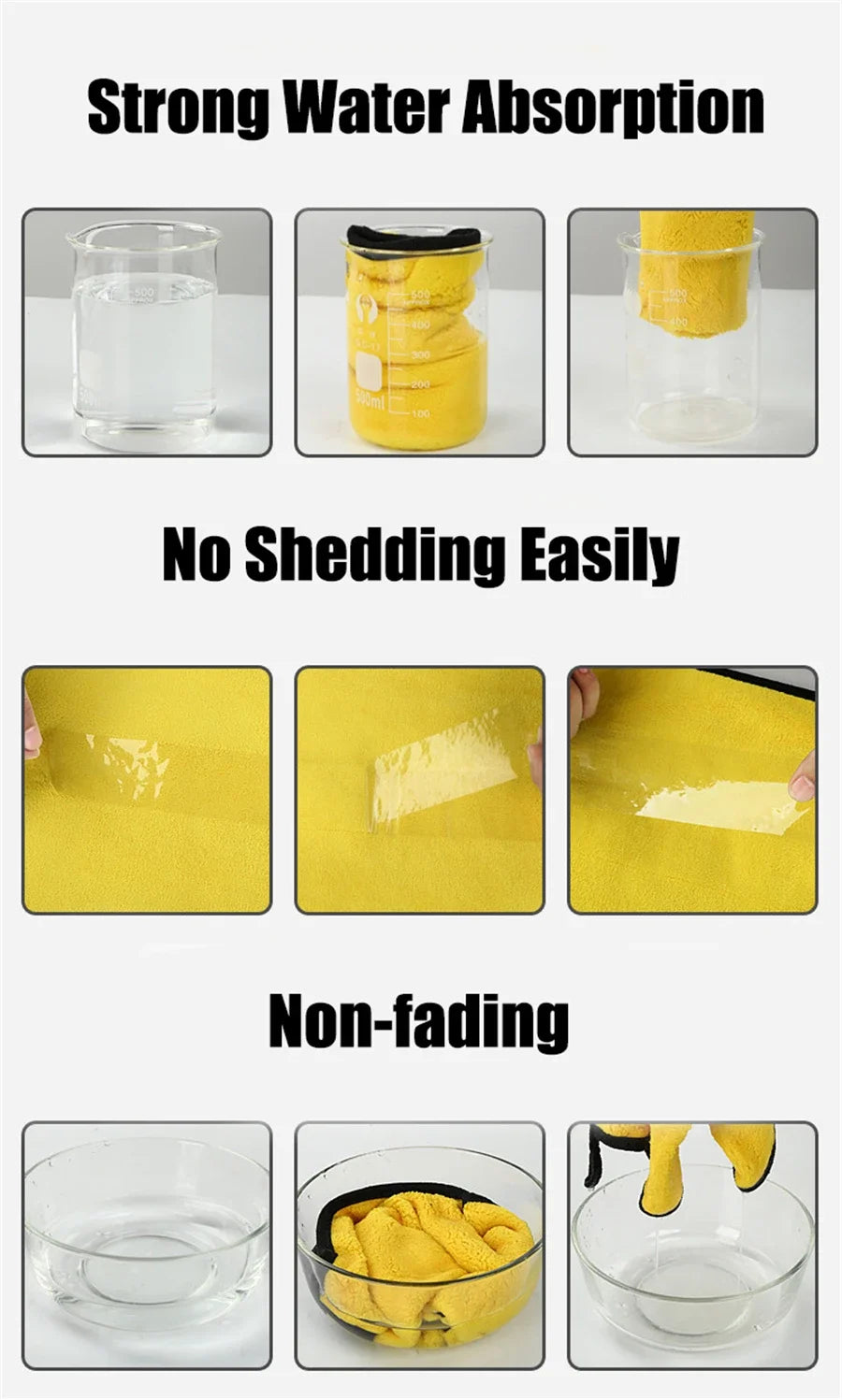 Thickened Double-Layer Microfiber Cleaning Towels – Ultra-Soft Car Wash & Home Cleaning Cloths (1/2/6 PCS)