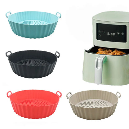 Reusable Silicone Air Fryer Liner Pot – Non-Stick, Heat-Resistant, Food-Safe Air Fryer Basket Accessory