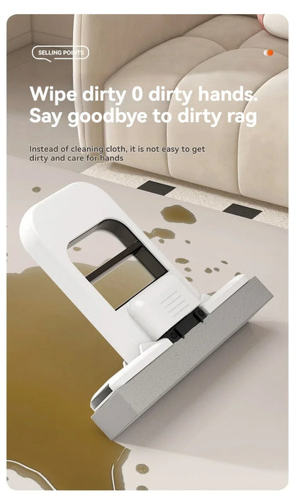 Foldable Handheld Sponge Mop – Portable Wet & Dry Dual-Use Mini Floor Cleaner with Self-Squeeze Design