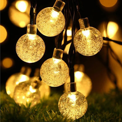 LED Solar Light String Outdoor Waterproof Christmas Decoration 200led Crystal Ball Camping Fairy Garland Garden Party Lamp