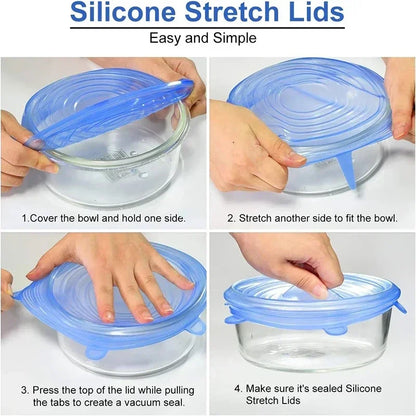 Reusable Silicone Stretch Lids – Fresh-Keeping, Airtight, Leakproof Food Covers