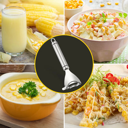 Stainless Steel Corn Peeler & Stripper – Quick Cob Cutter, Kernel Remover & Planer Tool for Easy Corn Prep