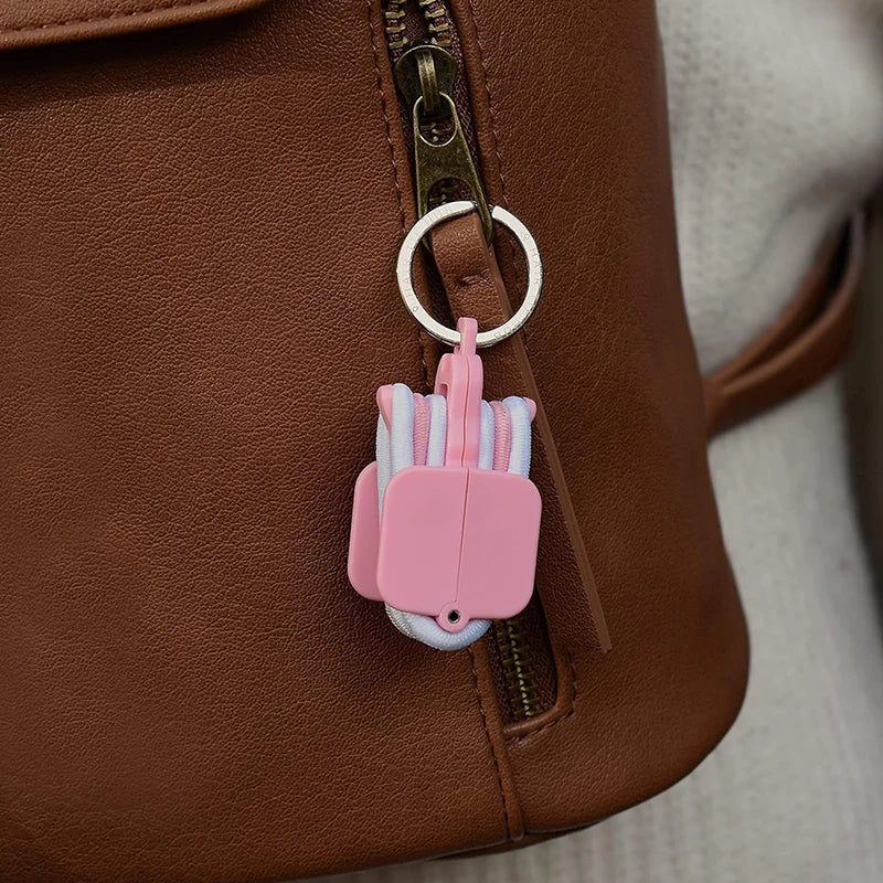 Portable Hair Tie Holder Keychain – Stylish Hair Tie Organizer with O-Shaped Buckle for On-the-Go Storage