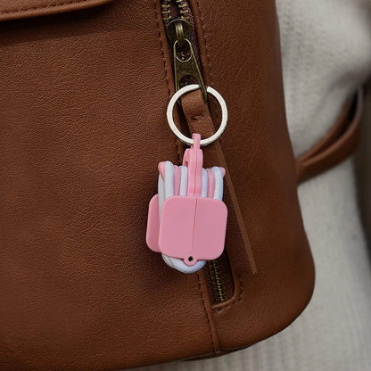 Portable Hair Tie Holder Keychain – Stylish Hair Tie Organizer with O-Shaped Buckle for On-the-Go Storage