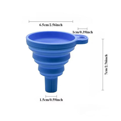 Mini Foldable Silicone Funnel – Collapsible Portable Funnel for Fuel, Oil, Kitchen Use & Liquids (Food-Grade Silicone)