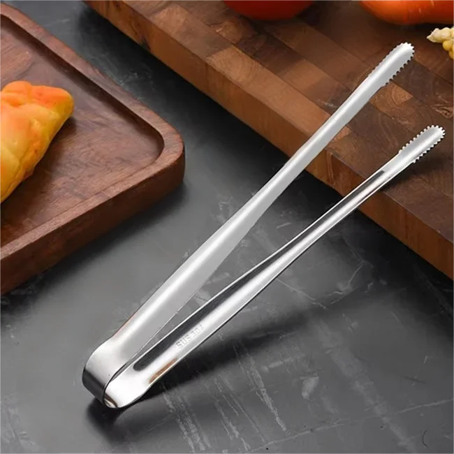 Stainless Steel Grill Tongs – Non-Slip Food Clip for BBQ, Cooking & Serving