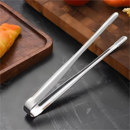 Stainless Steel Grill Tongs – Non-Slip Food Clip for BBQ, Cooking & Serving