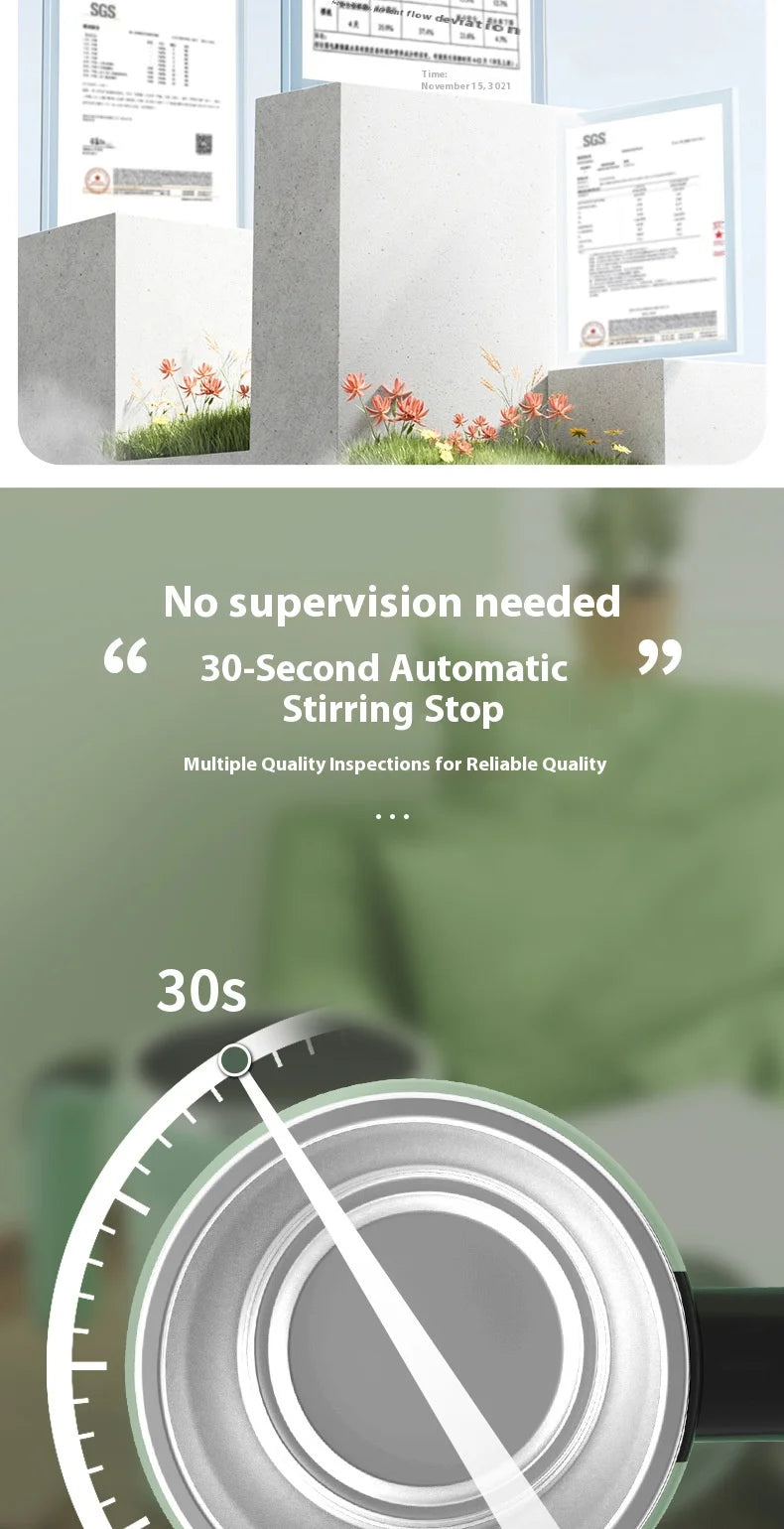 Smart Automatic Magnetic Stirring Cup – Temperature Display, USB Rechargeable, 380ml Portable Self-Mixing Mug