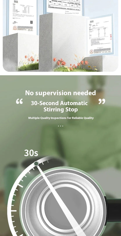 Smart Automatic Magnetic Stirring Cup – Temperature Display, USB Rechargeable, 380ml Portable Self-Mixing Mug