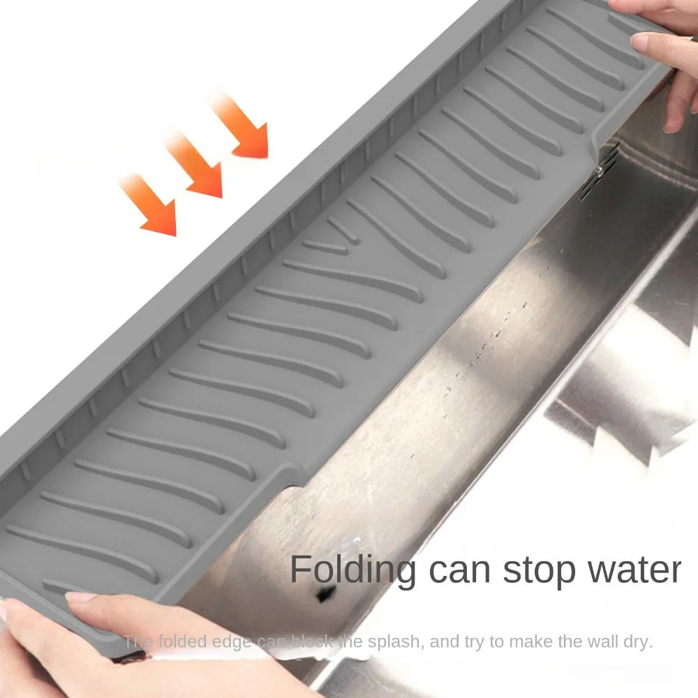 45cm Silicone Faucet Drain Mat – Anti-Slip Sink Splash Guard & Kitchen Sink Holder (Modern Farmhouse Decor)