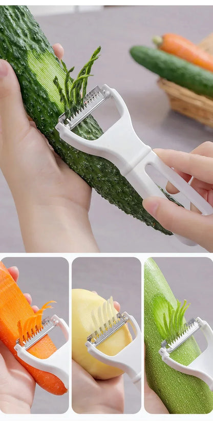 Stainless Steel Julienne Peeler &amp; Vegetable Slicer – Multi-Function Shredder for Fruits &amp; Vegetables