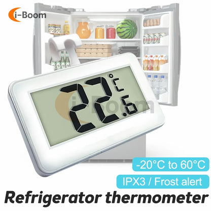 Electronic Refrigerator Thermometer – Magnetic Digital Temperature Monitor with Automatic Frost Alarm