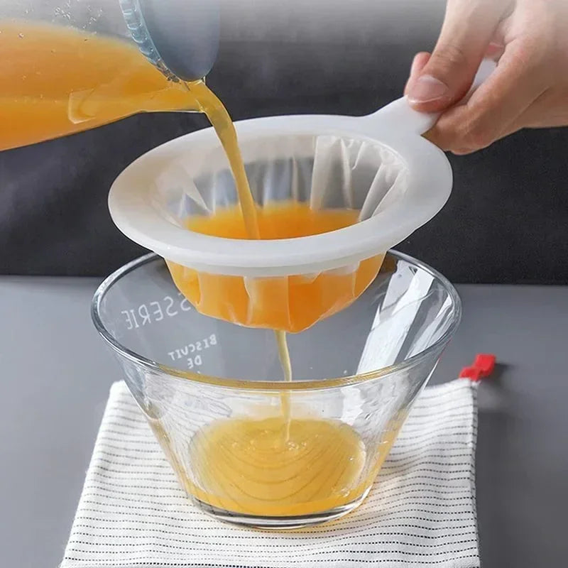 120/200/400 Mesh Ultra-Fine Nylon Kitchen Strainer – Plastic Sieve Filter Spoon for Soy Milk, Coffee, Yogurt & Juice