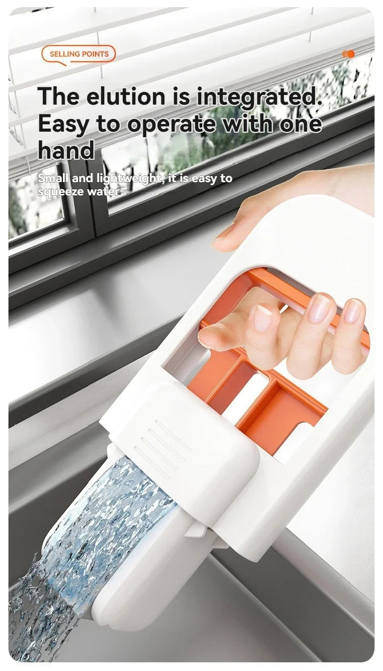 Foldable Handheld Sponge Mop – Portable Wet & Dry Dual-Use Mini Floor Cleaner with Self-Squeeze Design