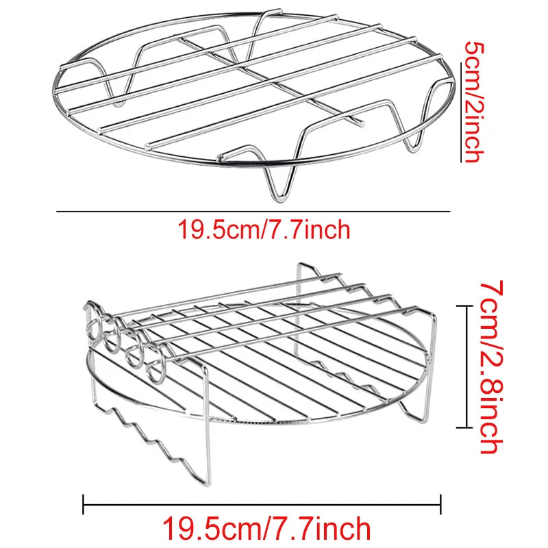 Air Fryer Baking Rack Metal Square/Round/Rectangle Oven Grill Racks Airfryer Accessories for Cosori,Instant Vortex,Gourmia,Foodi