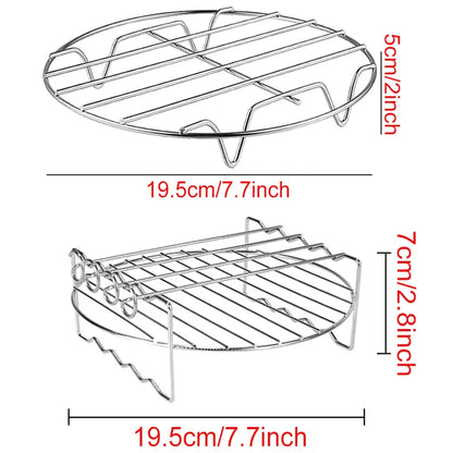 Air Fryer Baking Rack Metal Square/Round/Rectangle Oven Grill Racks Airfryer Accessories for Cosori,Instant Vortex,Gourmia,Foodi