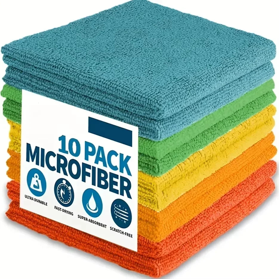 Ultra-Fine Microfiber Kitchen Towel Set – 5/10/20 Pack, Light Gray, Super Absorbent & Stain-Removing Cleaning Cloths