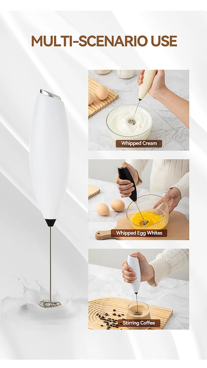 Electric Handheld Milk Frother & Mini Egg Beater – Wireless High-Speed Coffee & Drink Mixer
