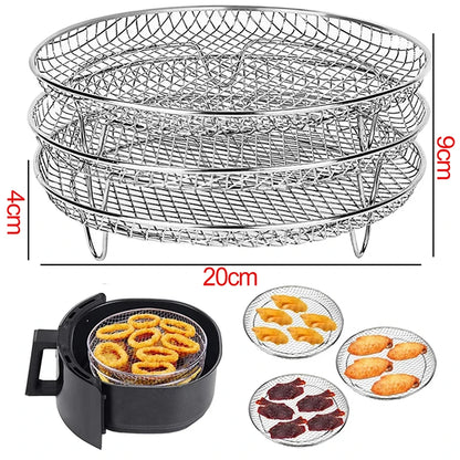Air Fryer Baking Rack Metal Square/Round/Rectangle Oven Grill Racks Airfryer Accessories for Cosori,Instant Vortex,Gourmia,Foodi