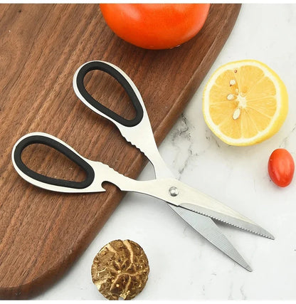Stainless Steel Multifunction Kitchen Scissors – Heavy-Duty Bone Shears for Chicken, Fish, Vegetables & Household Use